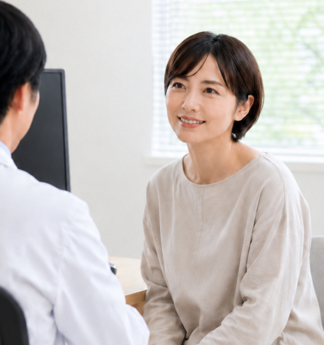 患者さんがスタッフへ相談する様子